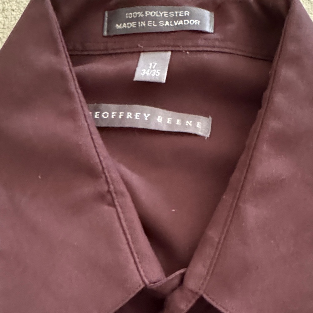 Geoffrey Beene Men's Deep Maroon /Brown Dress Shirt
